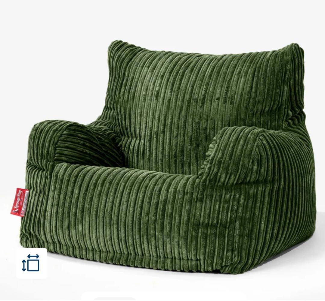グリーン コーデュロイ リクライニングソファ