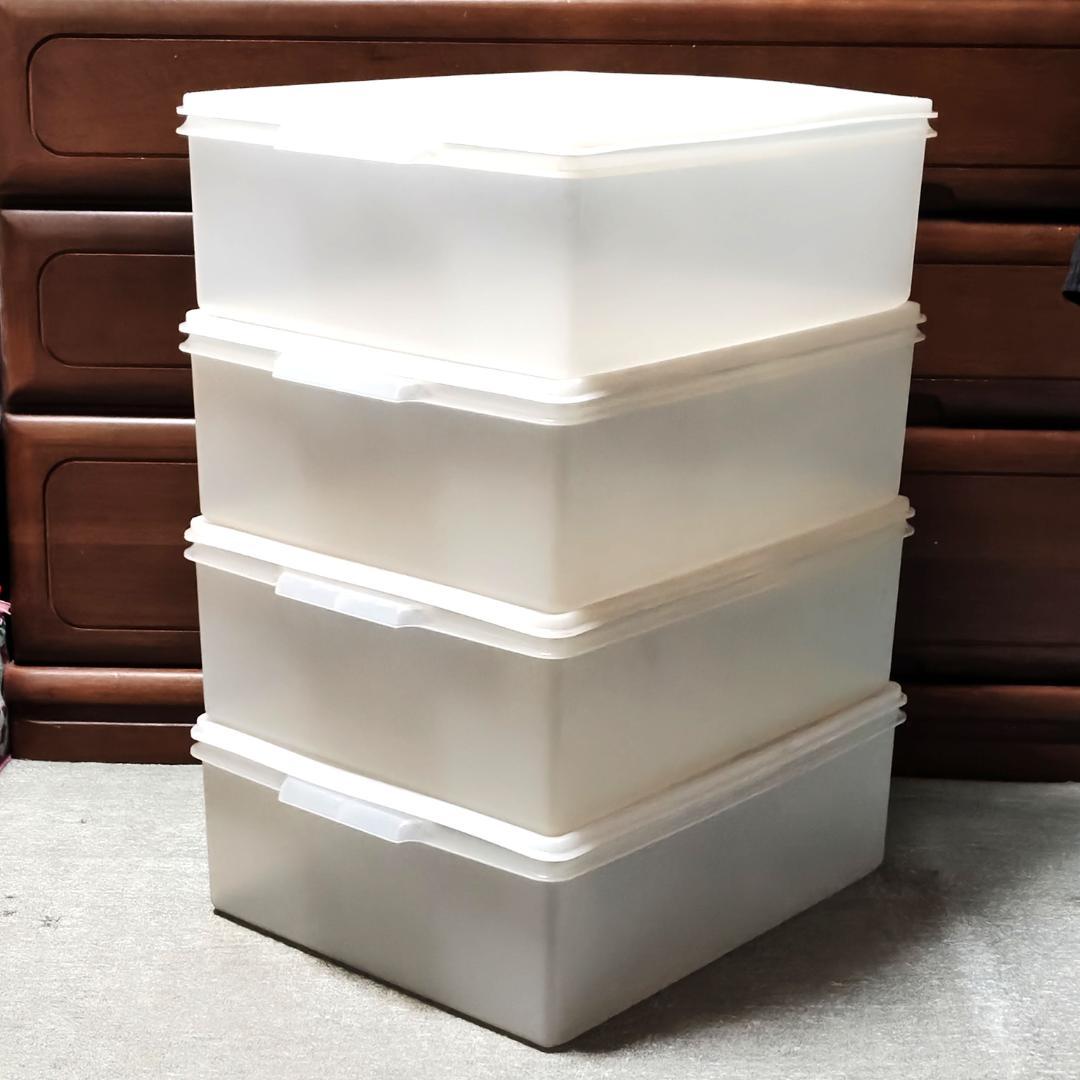 4点セット タッパーウェア スーパーケース クリア 衣装ケース