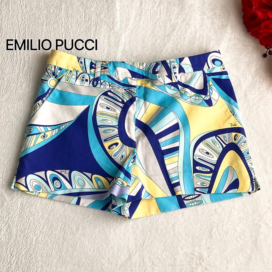 EMILIO PUCCI エミリオプッチ★ストレッチ ショートパンツ ロゴ 総柄