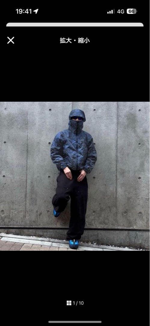 BEAMS プリント ジップアップ フーディ