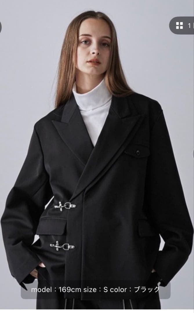 CLEL Prime TR ダブルラペル テーラードジャケット M ブラック