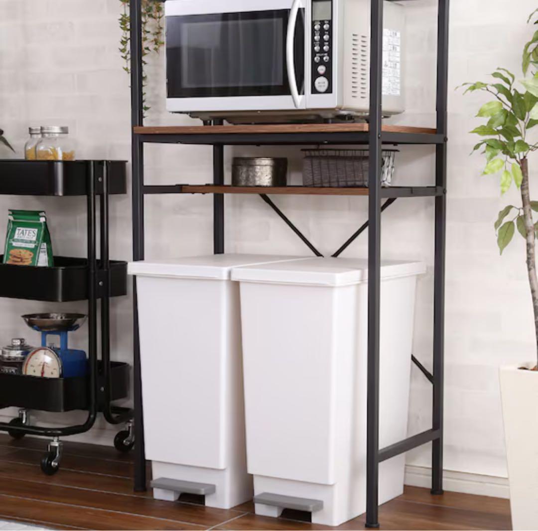 ニトリ ヴィンテージテイストのごみ箱上ラック スリム(WAL)