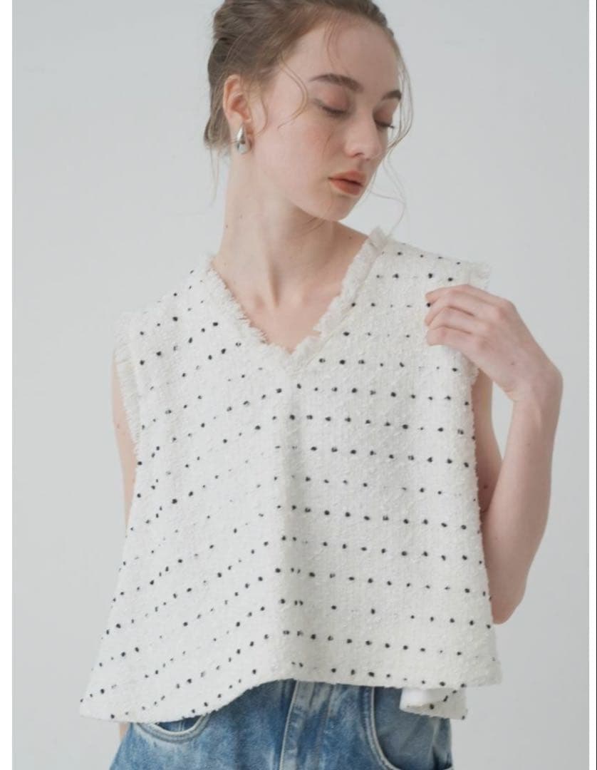 メゾンドドルチェ ツイードベスト candy tweed vest