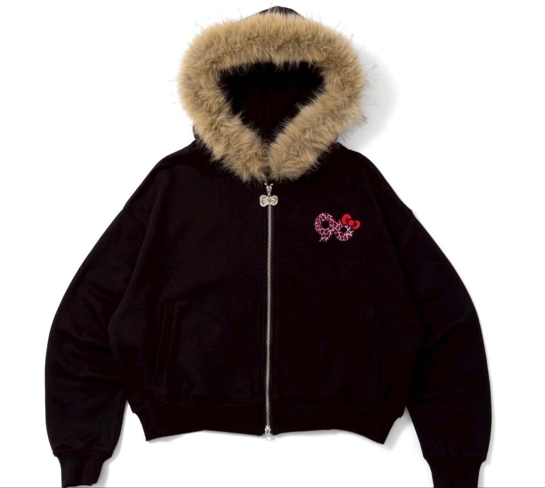 キティ 9090 girl Logo Hoodie Black