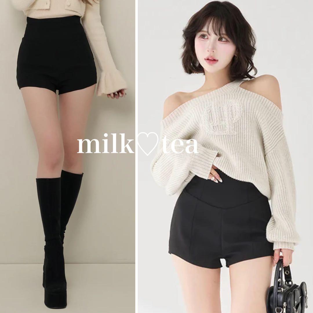 新品タグ付 ダーリッチ 美シルエットショートパンツ フリー ブラック 黒 F