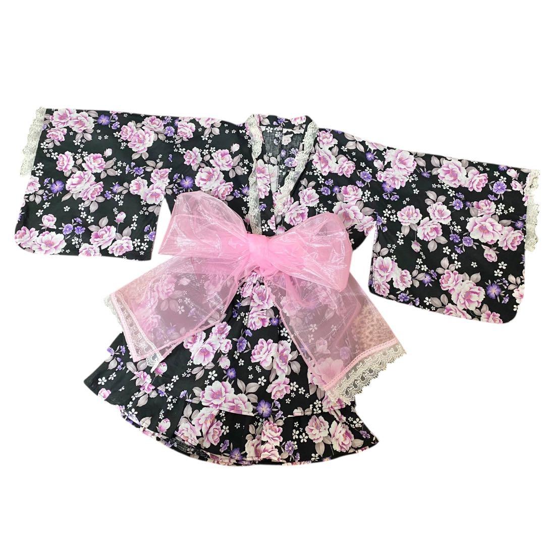 Y2K 大人用 浴衣ドレス 帯2点セット 姫ギャル 平成GAL