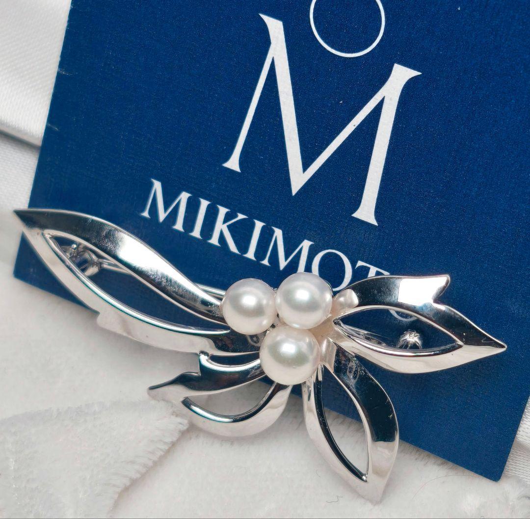 【極美品 最高級!!】ミキモト ブローチ パール フォーマル 3珠 皇室御用達