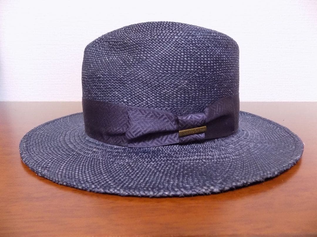 e*6様 オメロオルテガ 高級 パナマハット M ネイビー エクアドル製 時谷堂