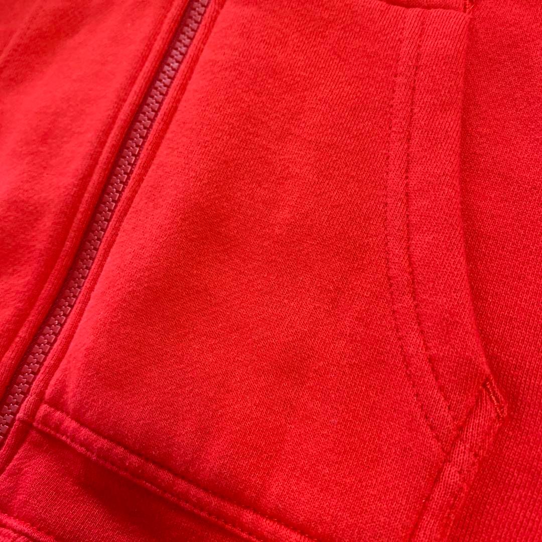 ノースフェイス☆ビックロゴフーディ☆ジップアップパーカー☆美品レディースMレッド