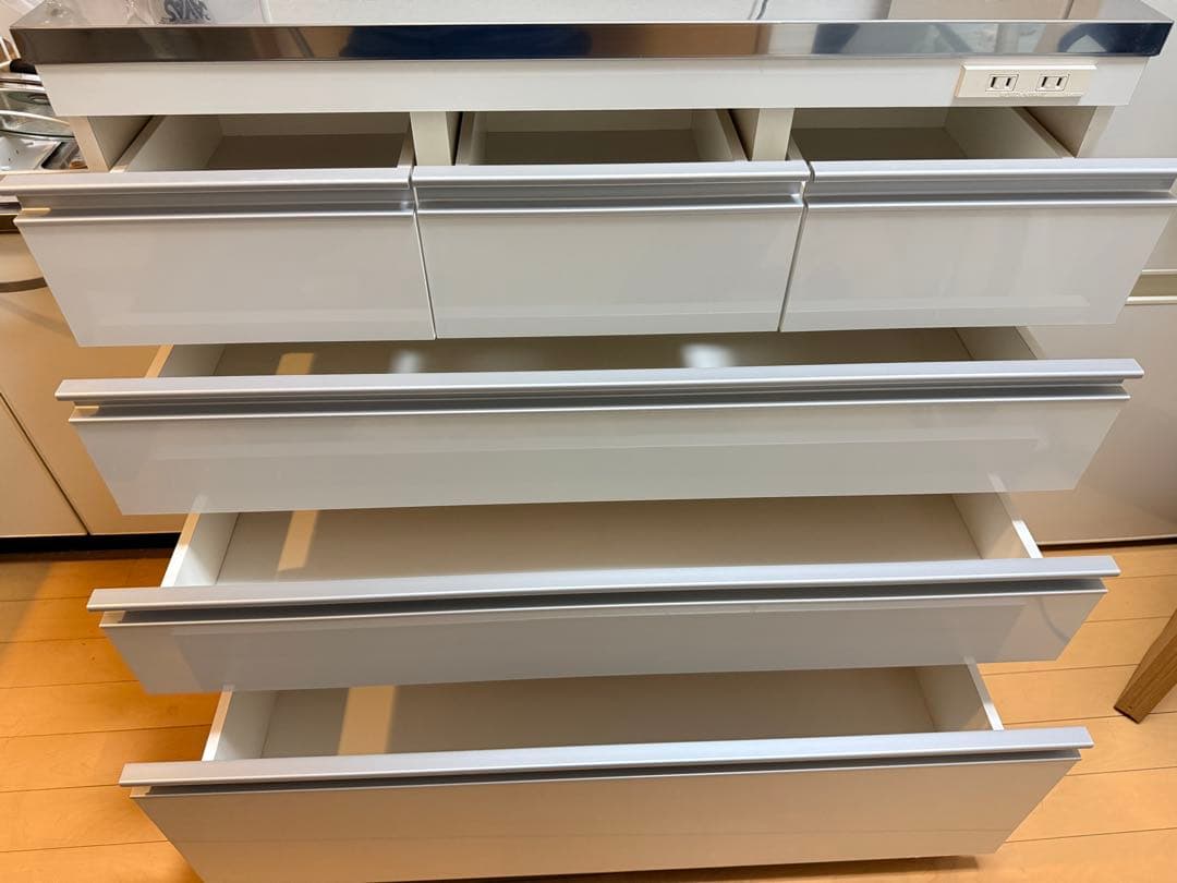 CooLith ステンレス天板 キッチンカウンター 幅90cm キャスター付