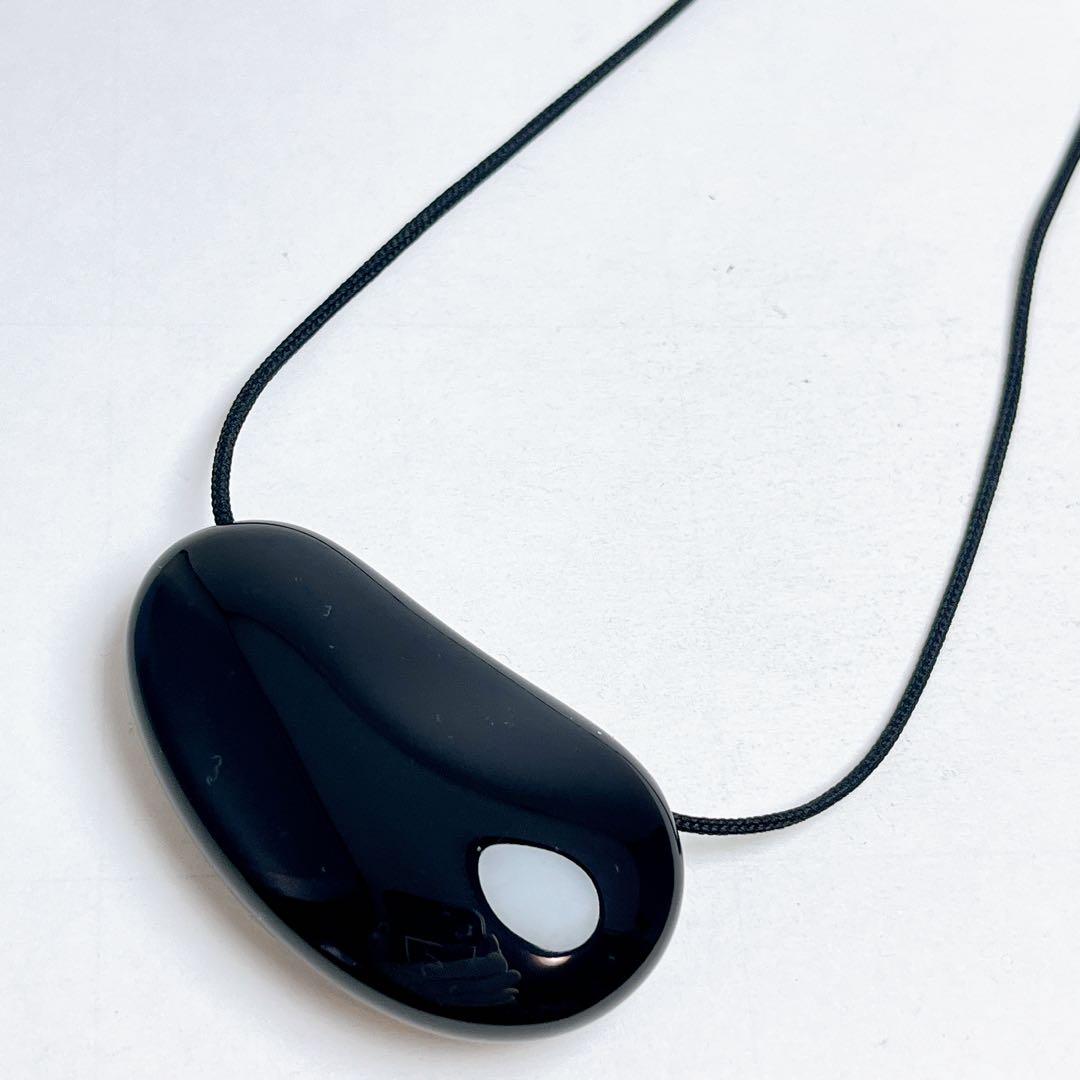 ティファニー ビーンズ ハードウッド ラッカー　シルクコード ネックレス　黒