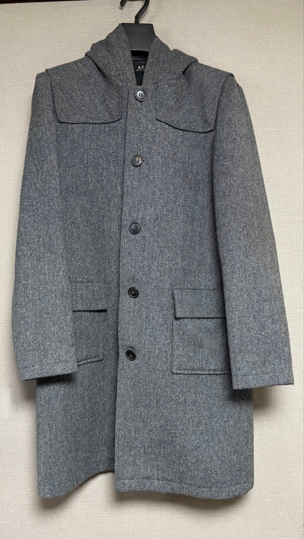 【最終価格】A.P.C. ダッフルコート グレー（ヘリンボーン調） フランス製