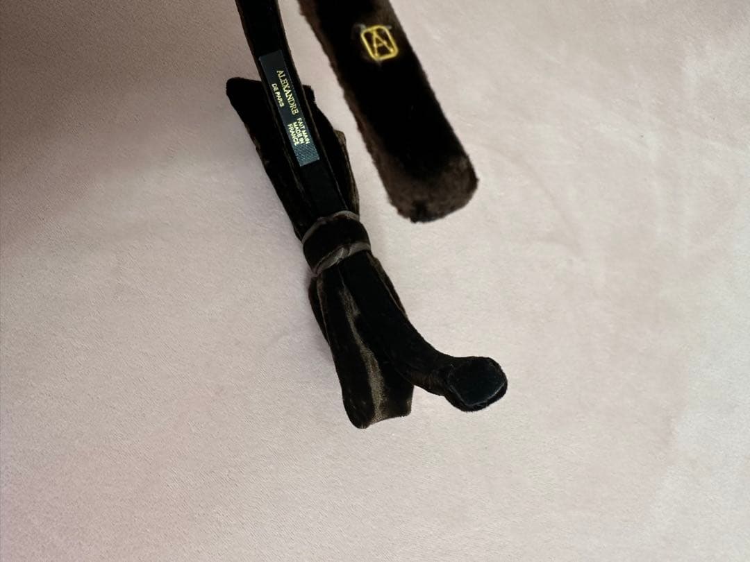 ALEXANDRE ベルベット カチューシャ　ブラウン