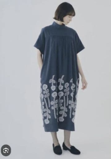 美品☆ミナペルホネン 24ss ロングワンピース frost garden