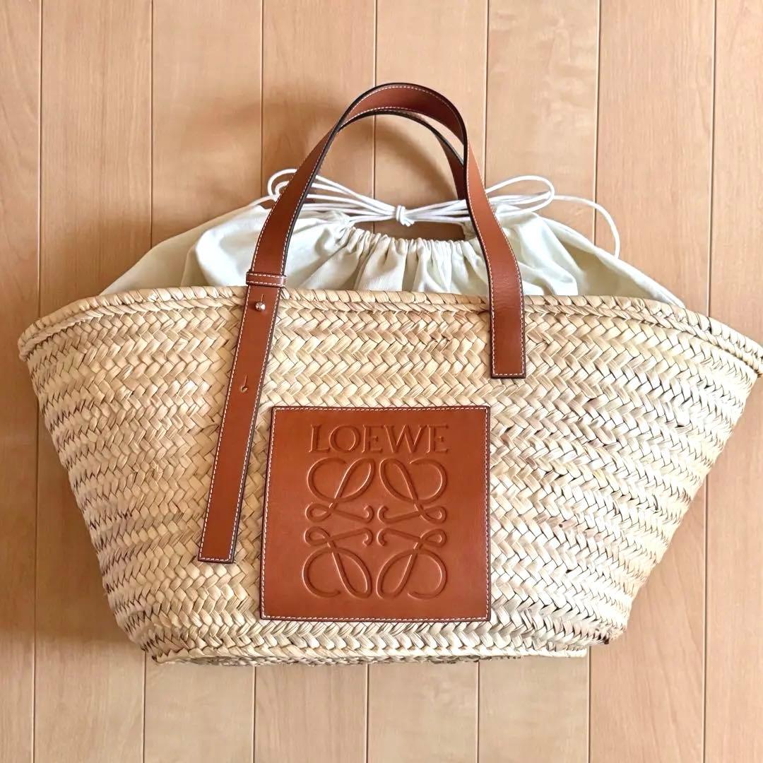 LOEWEロエベ バスケット かごバッグ ナチュラル/ブラウン 保存袋