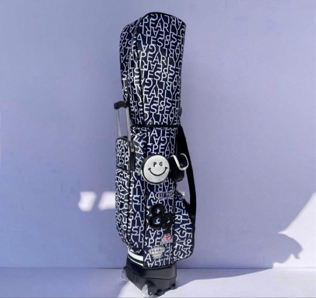 PEARLY GATES ネイビーキャディバッグ　パーリゲイツ　キャスター付き