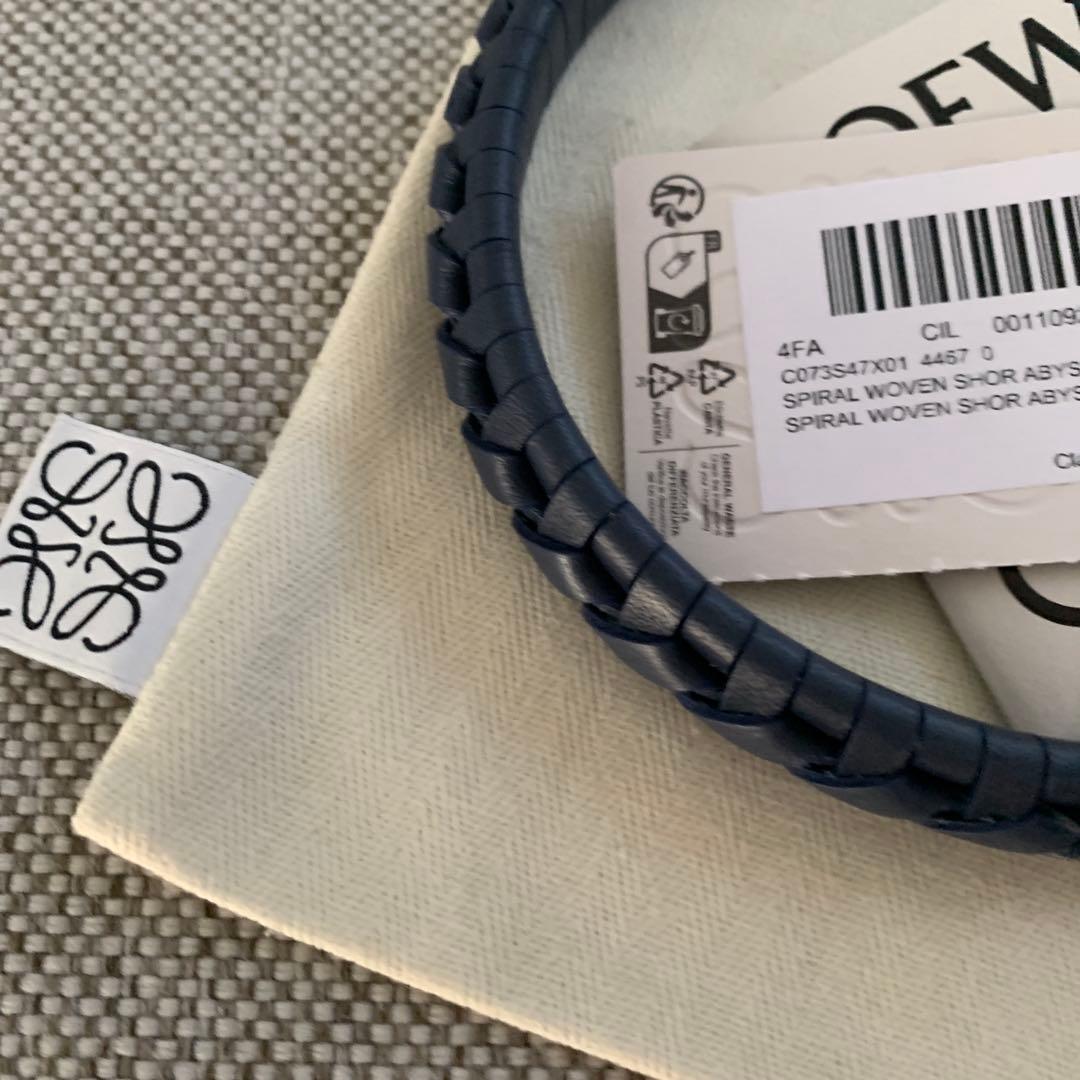 ロエベ ストラップ　ウーブンスパイラルストラップ　付け替えハンドル　ネイビー
