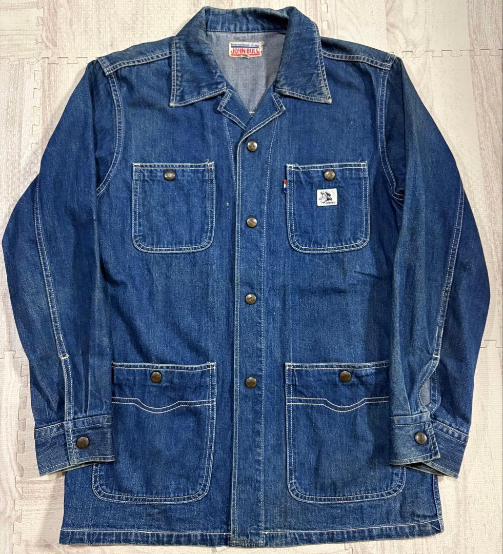 70s 80s ジョンブル ビンテージ デニム カバーオール ジャケット L