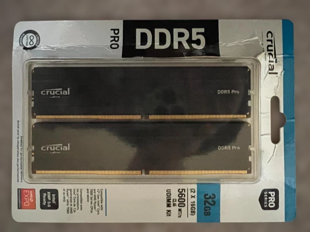 メモリー crucial DDR5 Pro 32GB (2x16GB)
