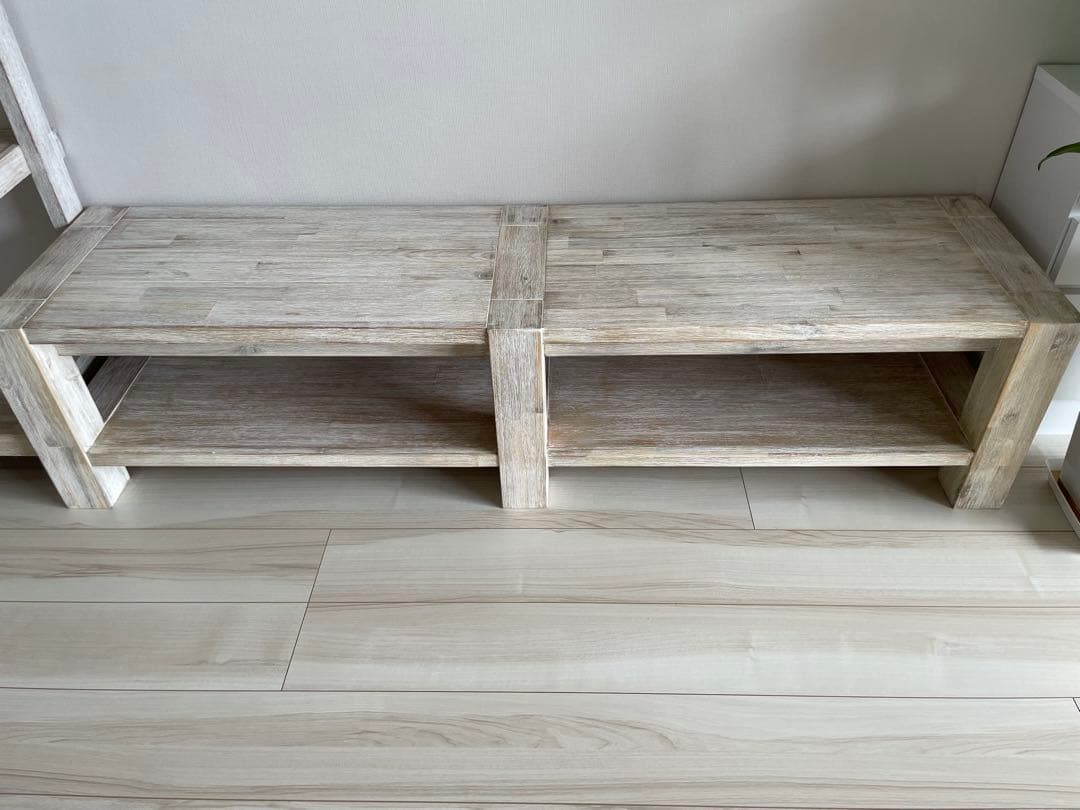 ウニコ MANOA マノア ローテーブル 幅1600m棚板付き