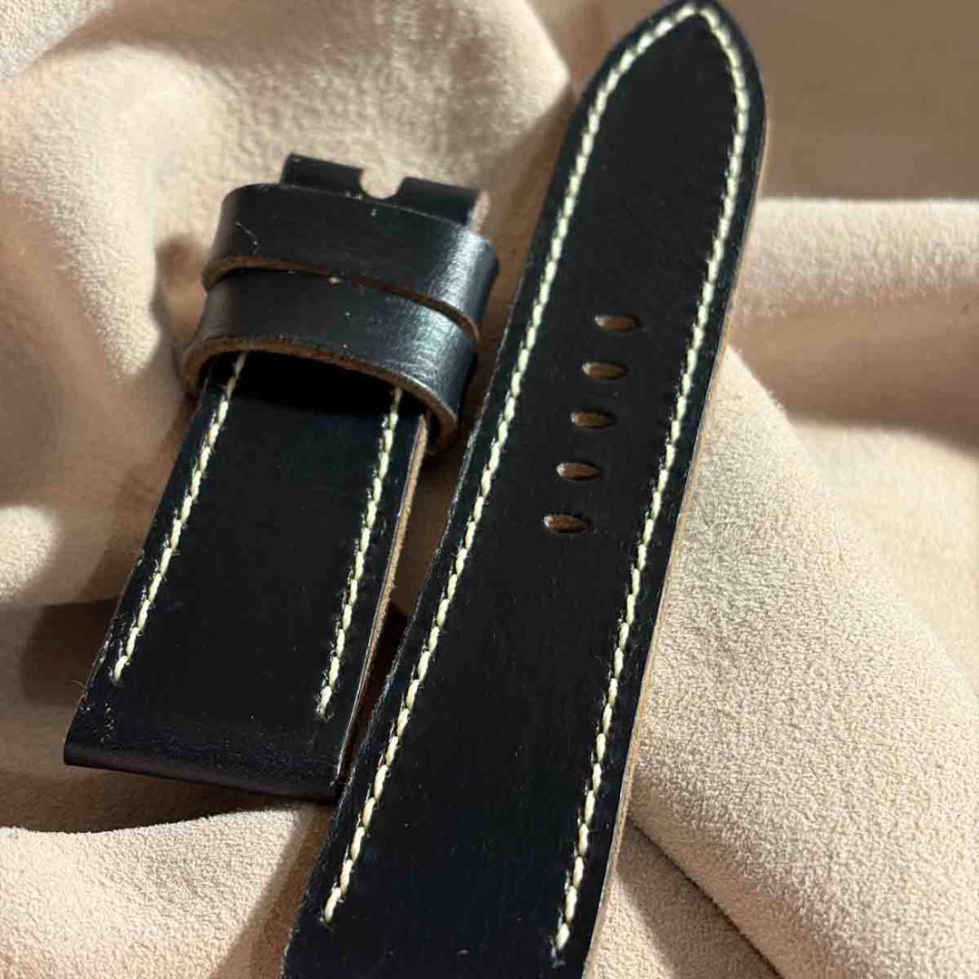 hor-240 クロムエクセルレザー ブラック 腕時計ベルト ラグ幅24mm