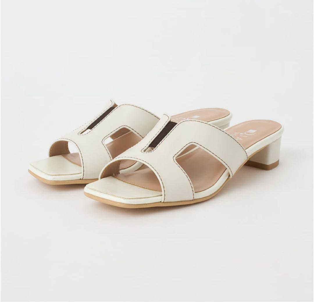 【未使用】今期2025 DIANA ホワイト ミュール　L　24.0 24.5