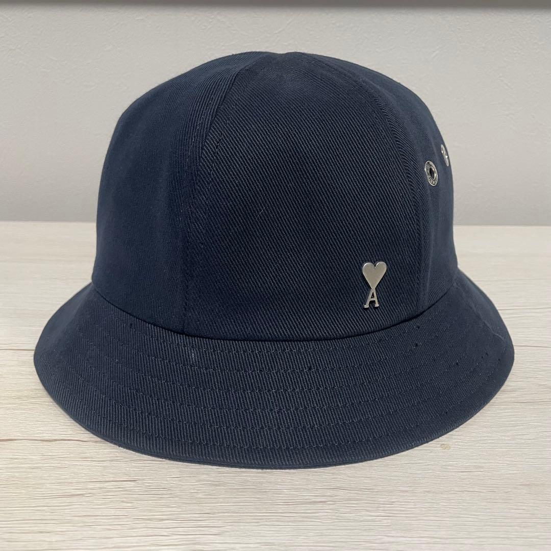 Ami Paris アミパリス バケットハット ネイビー　 2 ロゴプレート