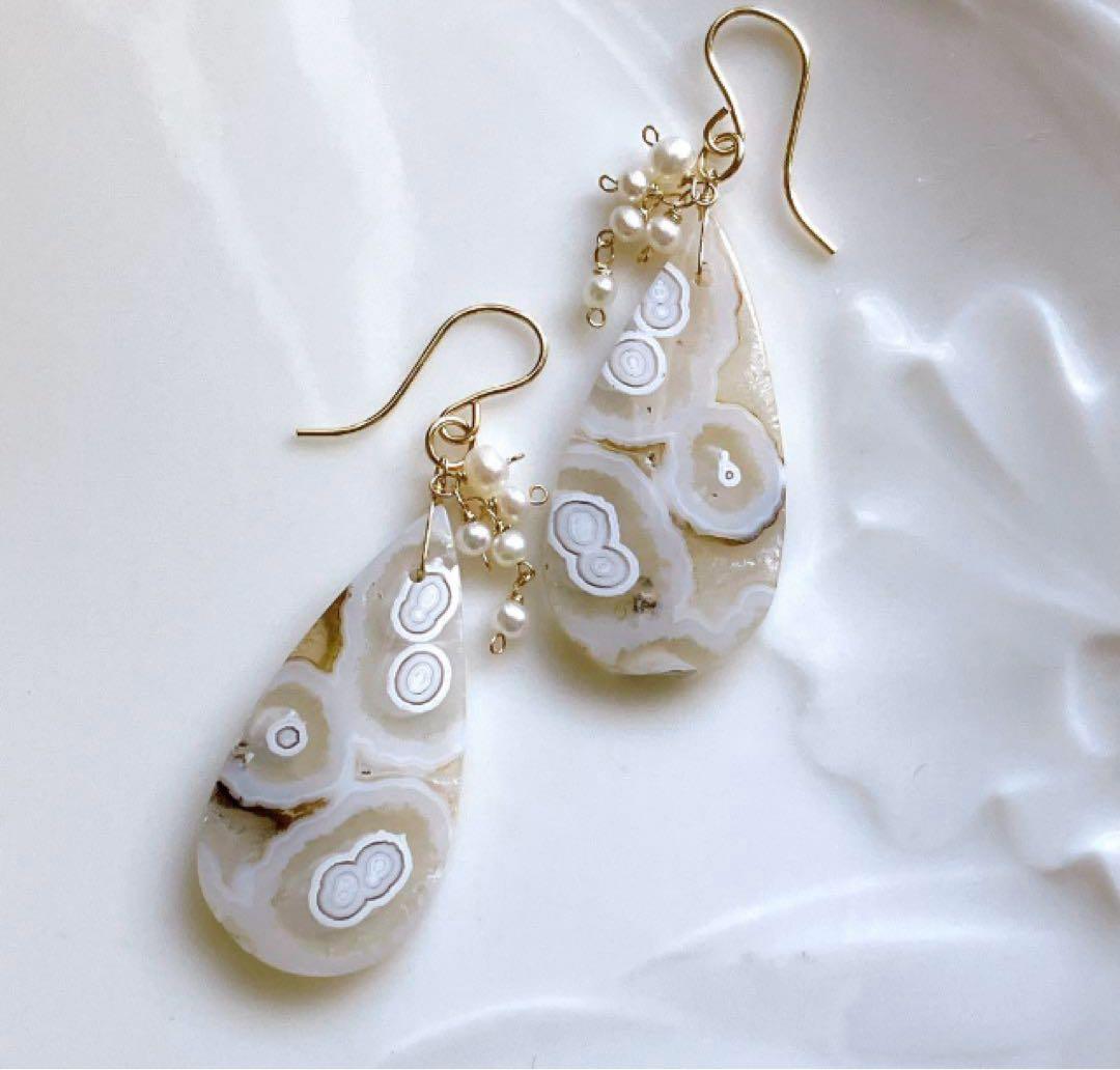 tama◆スピンドルカット バイカラーフローライト×ブルーダイヤチャーム