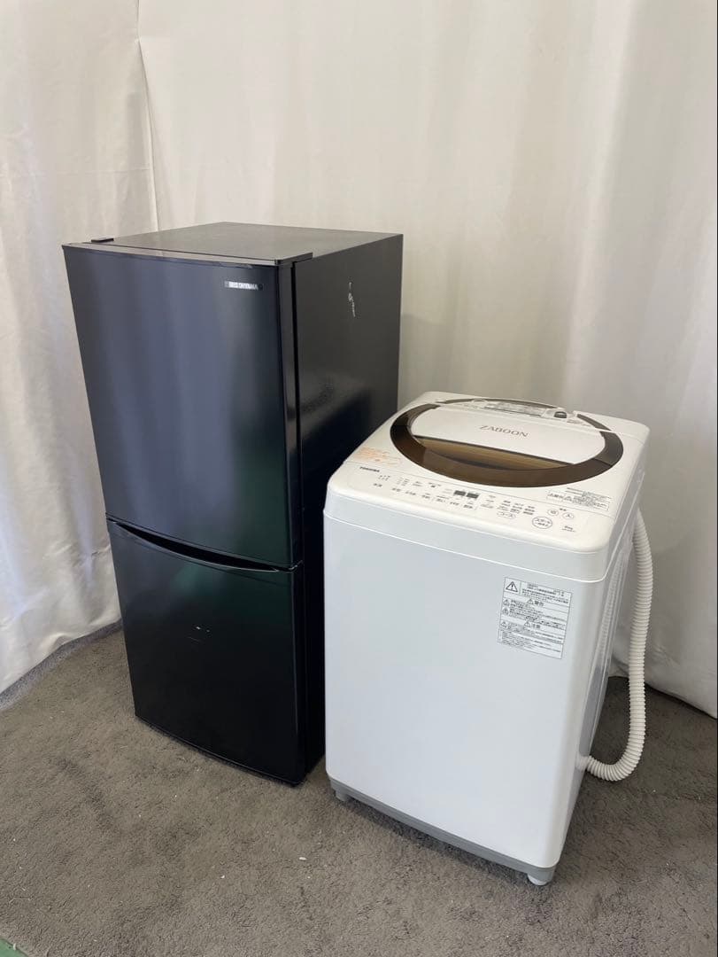 396⭕️東芝　洗濯機　6kg 冷蔵庫　150ℓ 一人暮らし　安い　黒　設置無料