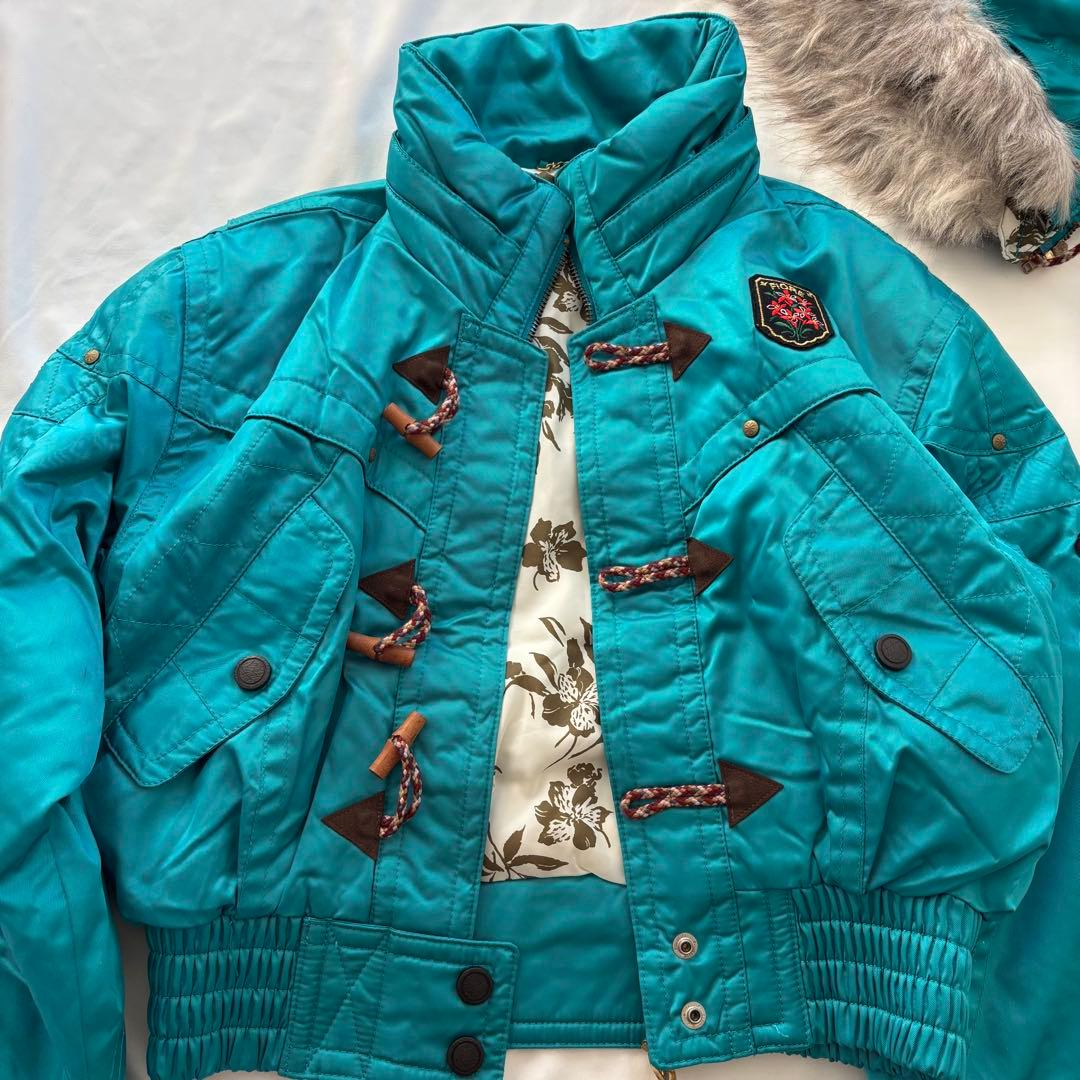 y2k 平成ギャル 短丈 中綿ジャケット フード付き ターコイズ Archive