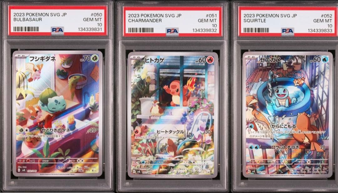 3連番 PSA10 フシギダネ AR ヒトカゲ AR ゼニガメ AR プロモ ⑤