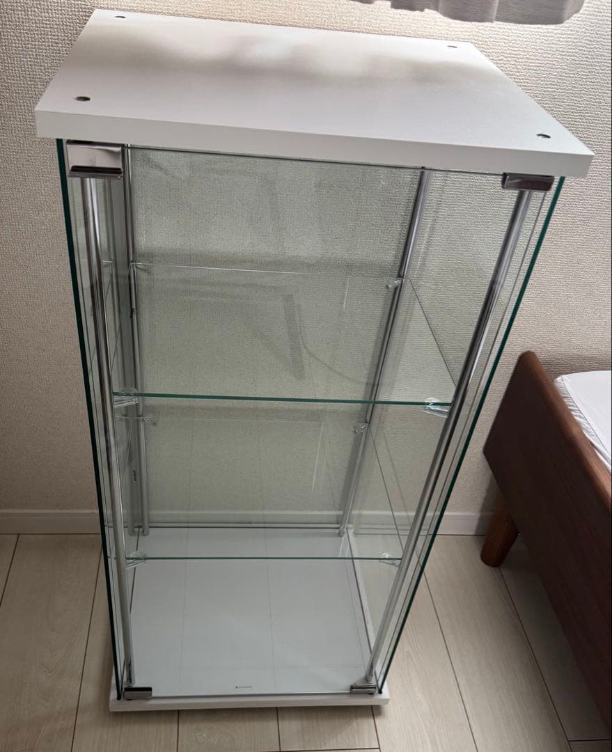 不二貿易 コレクションケース フィギュアケース　3段　ホワイト ガラスケース