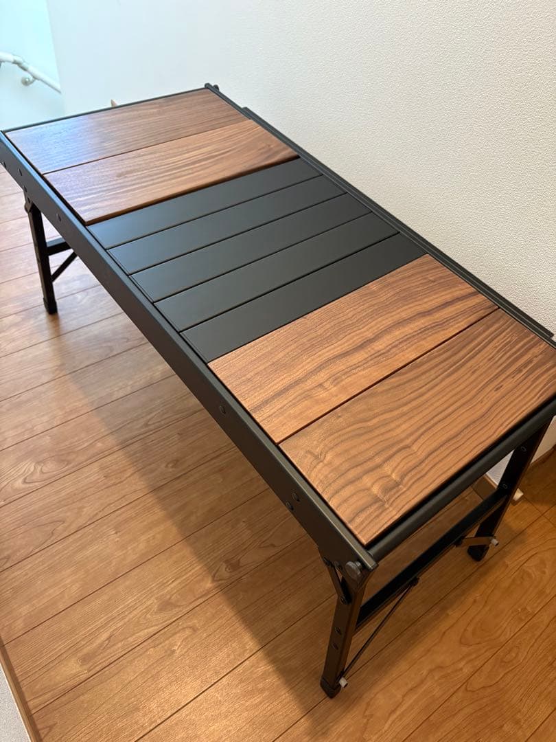 アウトドアテーブル 木材と金属 収納バッグ付き