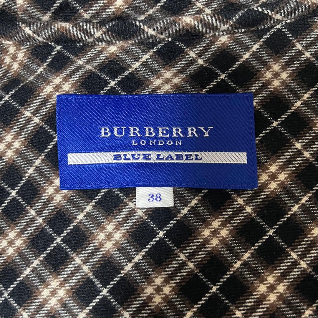 バーバリーロンドンブルーレーベル　ファー　ロングパーカー　ワンピース　黒　38