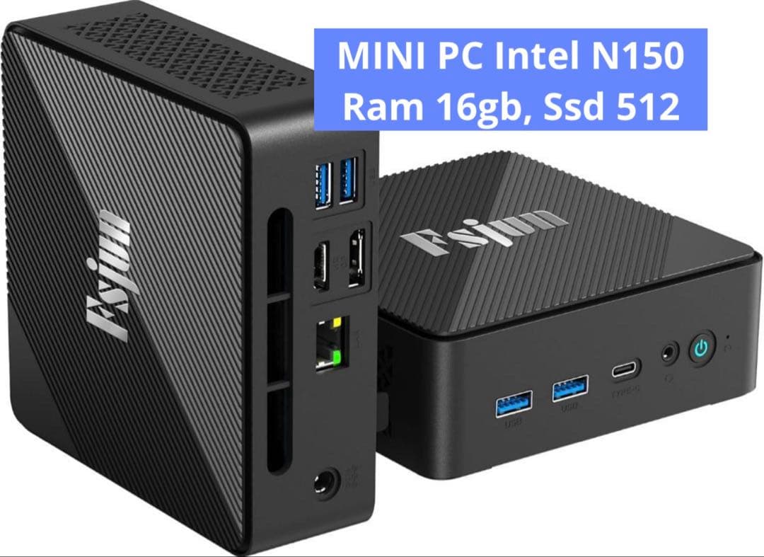 高性能 MINI PC Intel N150 Ram 16gb, Ssd 512