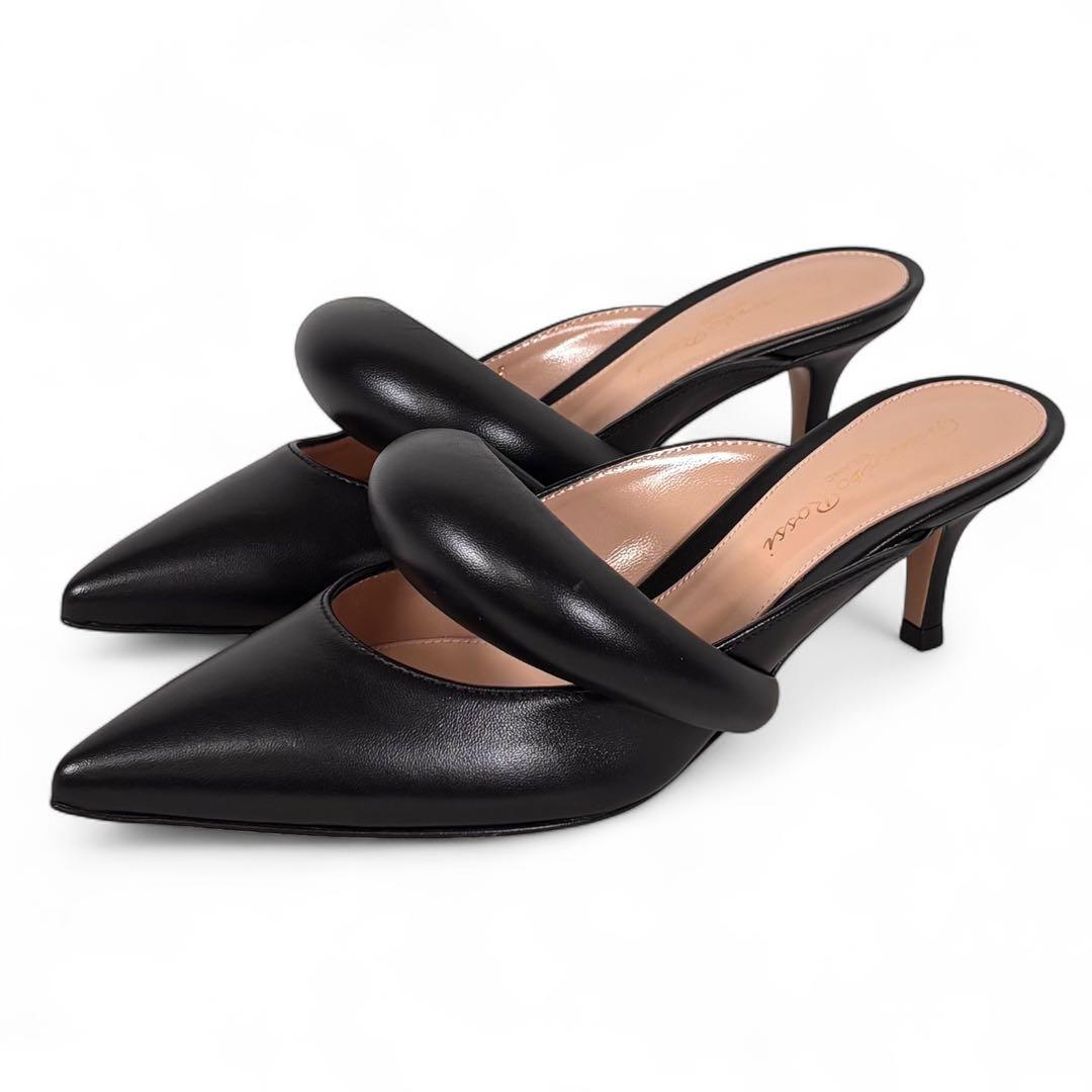 ほぼ新品 ジャンヴィットロッシ 35 22 レザー ミュール ブラック 黒