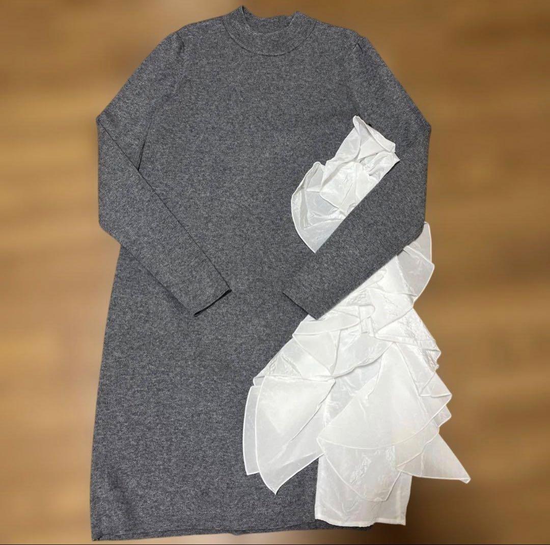 CELFORD ラッフルデザインドッキングニットワンピース