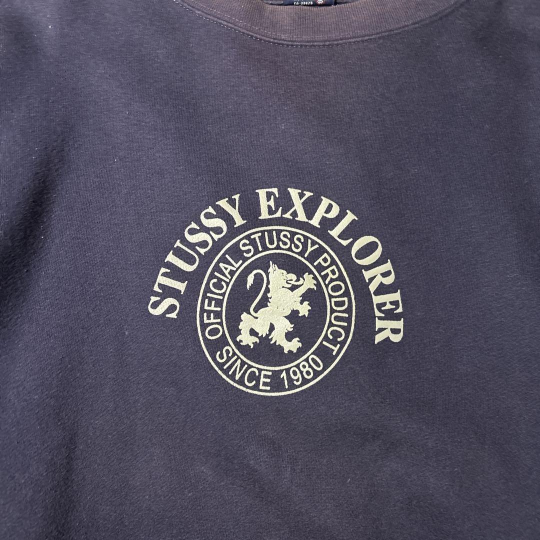 old stussy スウェット　トレーナー　90s 紺タグ　フェード　ロゴ
