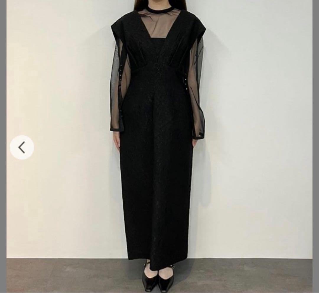 ANDRÉSD V line jacquard dress