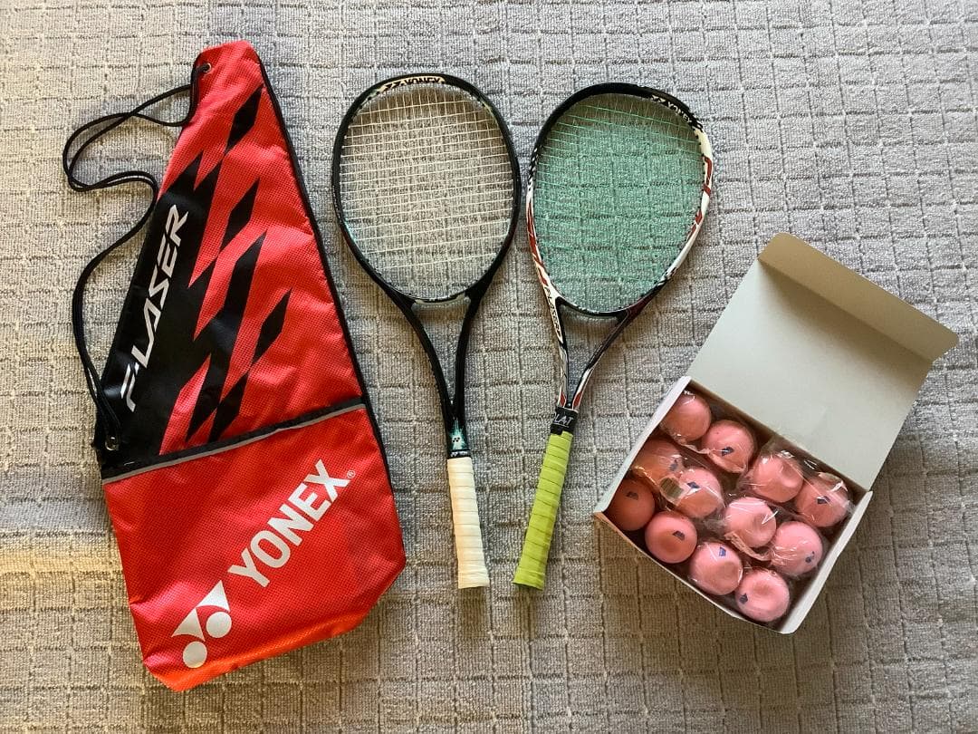 軟式テニス　ヨネックスジオブレイク50VS・Fレーザー７S　ボール12個