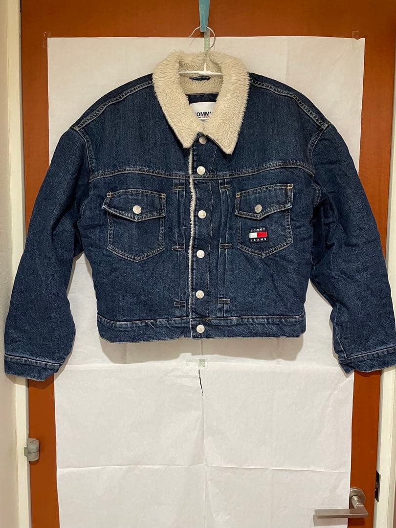 aki　トミーヒルフィガーGジャン　 XL ボア付き　暖かい　トリコロール