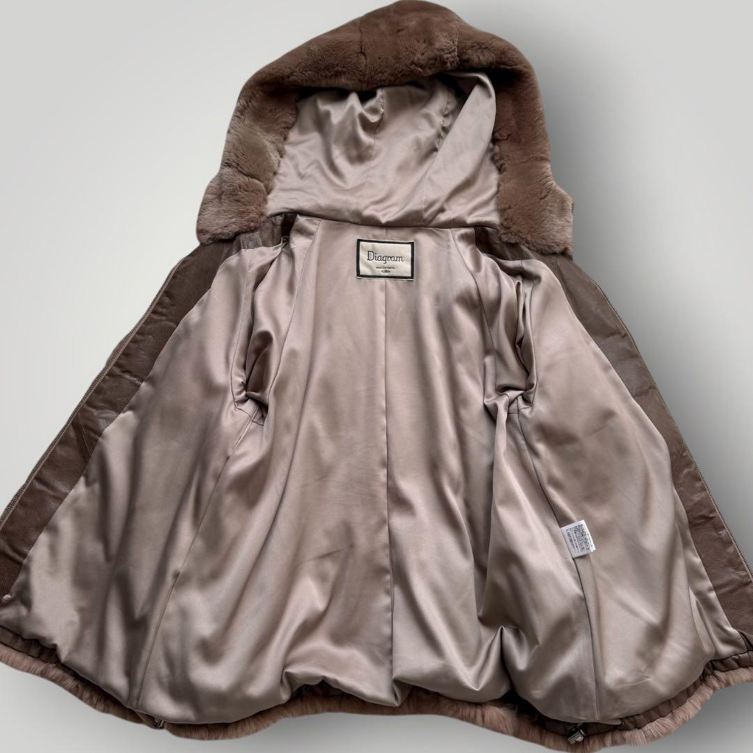 本毛皮☆グレースコンチネンタル diagram レッキスラビットファー フード