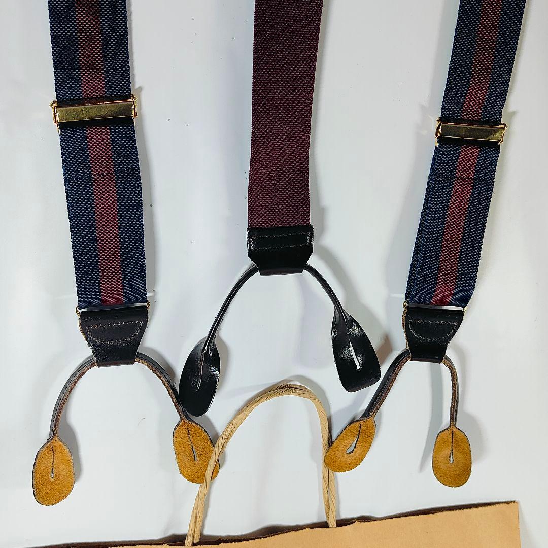 【極美品】Brooks Brothers 高級サスペンダー　本革 英国製 正規品