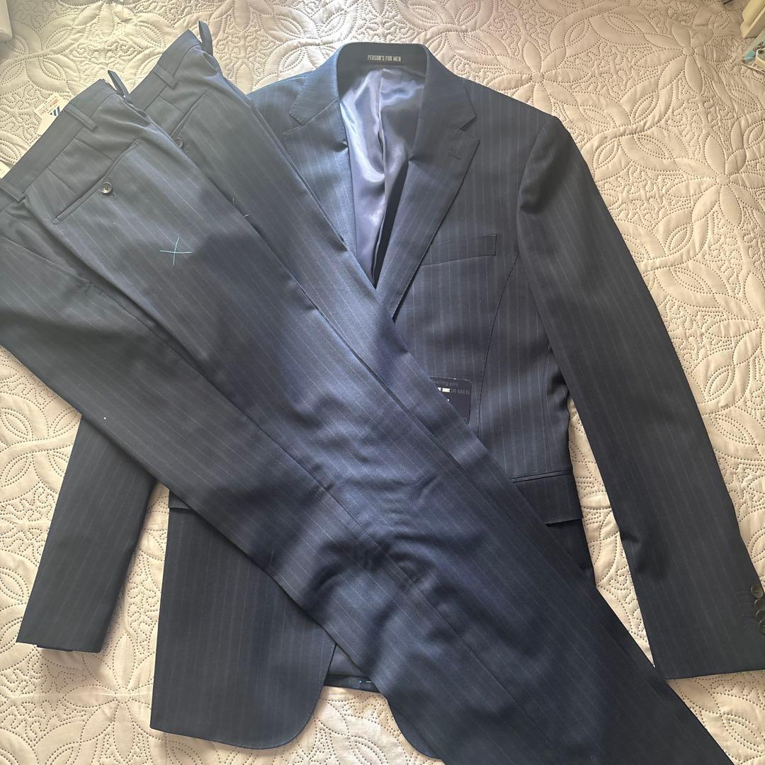 YA8　X L★５万円★ PERSON'S メンズビジネス●２パンツスーツ