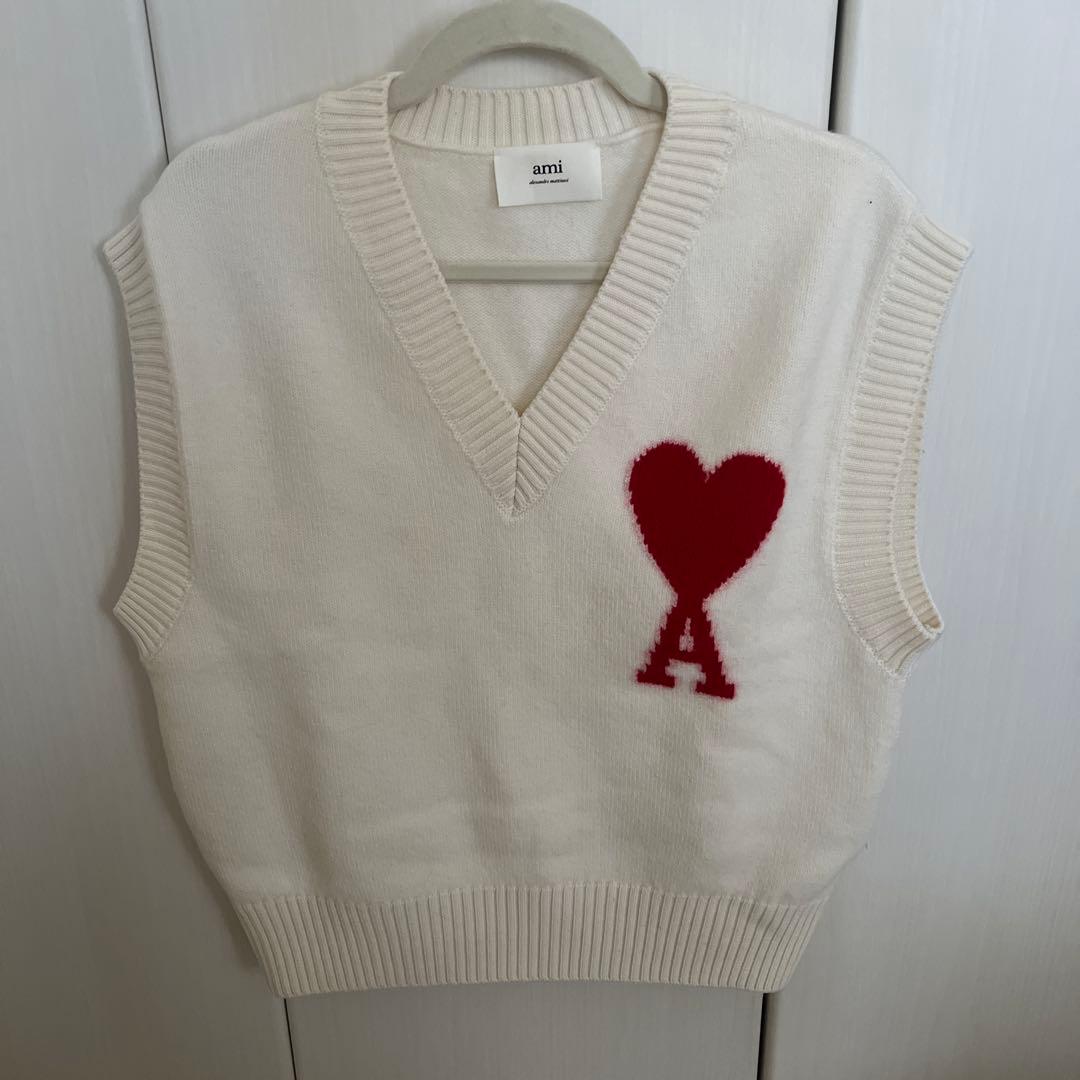 美品) AMI Paris Ami de Coeur ニットベスト