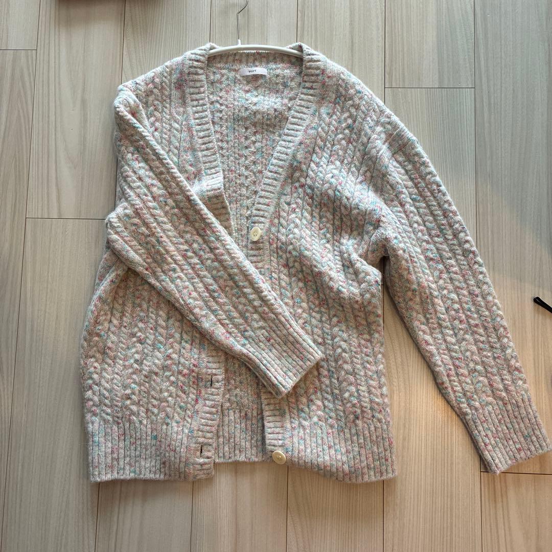 ま*0様 yori ヨリ ベビーアルパカミックスカーディガン
