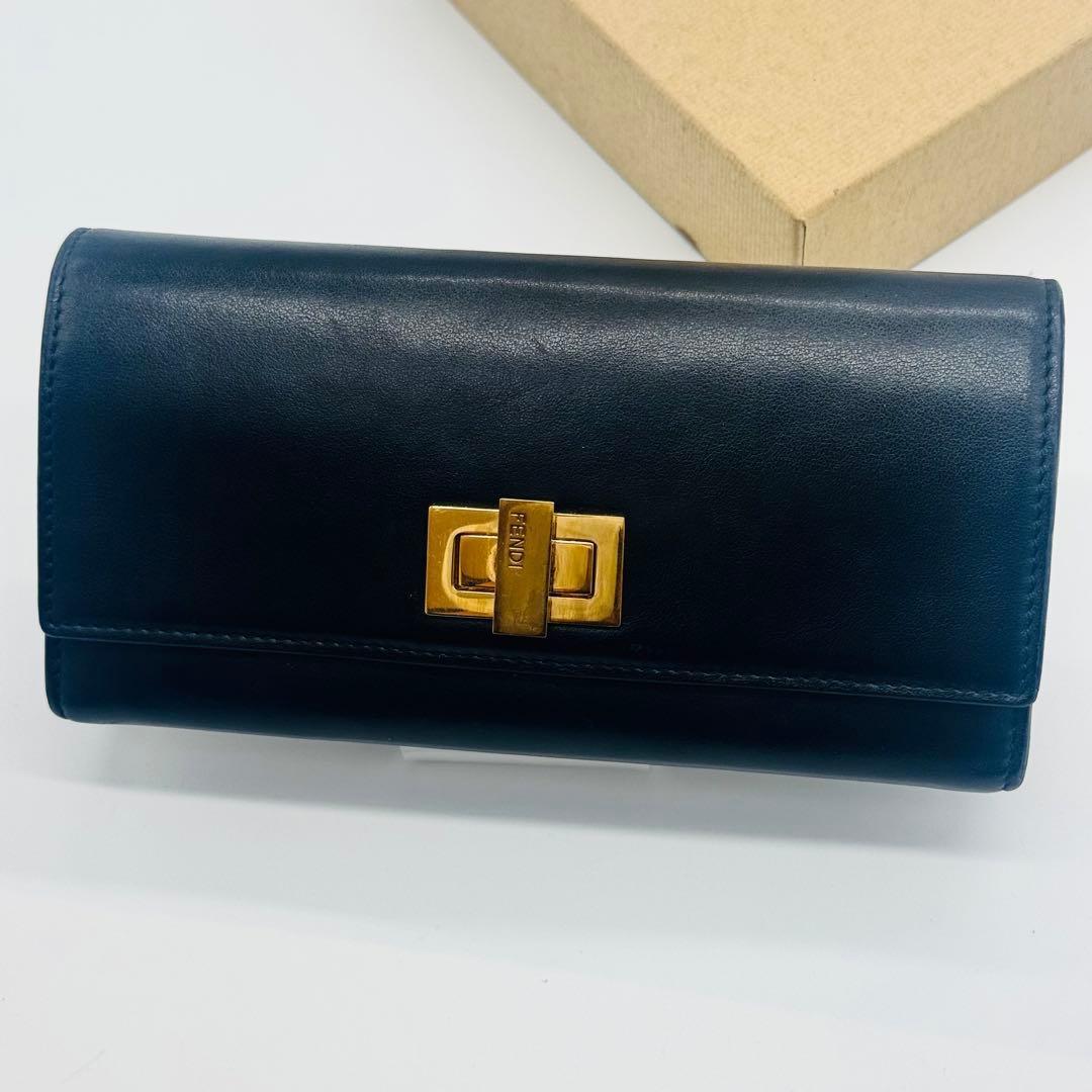 レア✨フェンディ 長財布 コンチネンタル ピーカブー ターンロック ブラック 黒