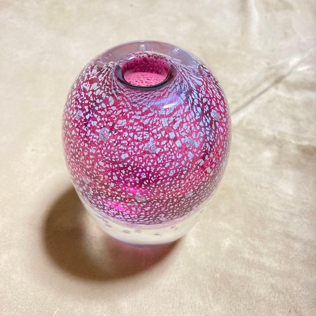 超希少品　サイン有り 現代の名工 黒木国昭 銀彩泡入花器 一輪挿し