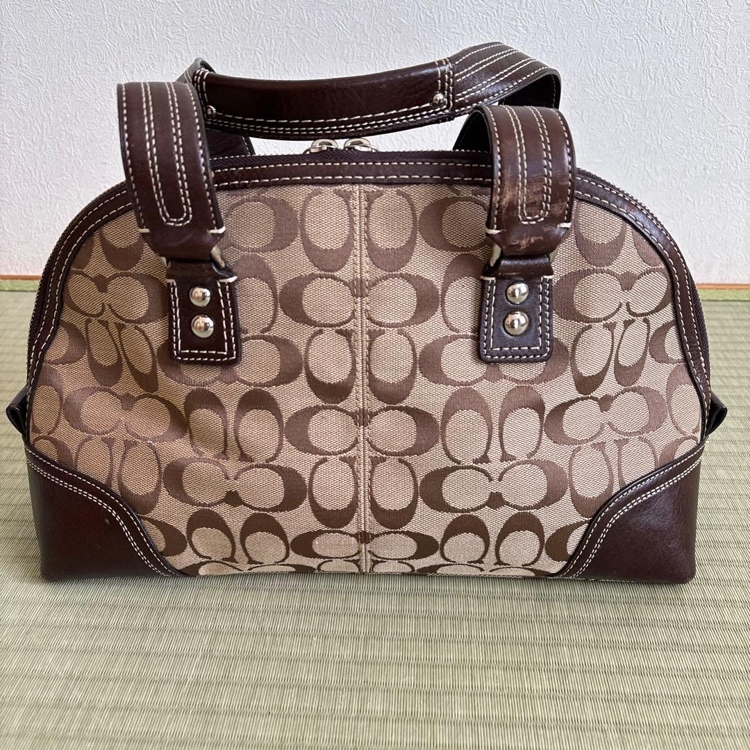 COACH ベージュ ブラウン ハンドバッグ